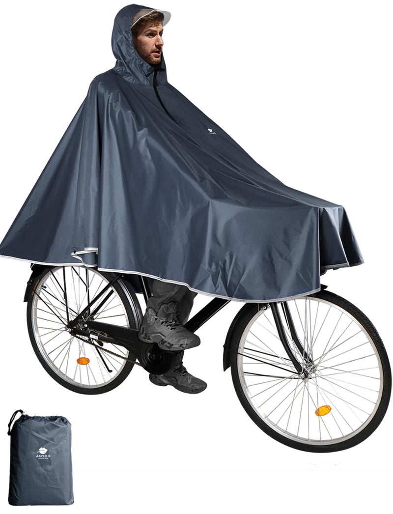 ANYOO Waterproof Rain Poncho Bike Bicycle Rain Capes Lightweight Compact Reusable for Adults - Image 1